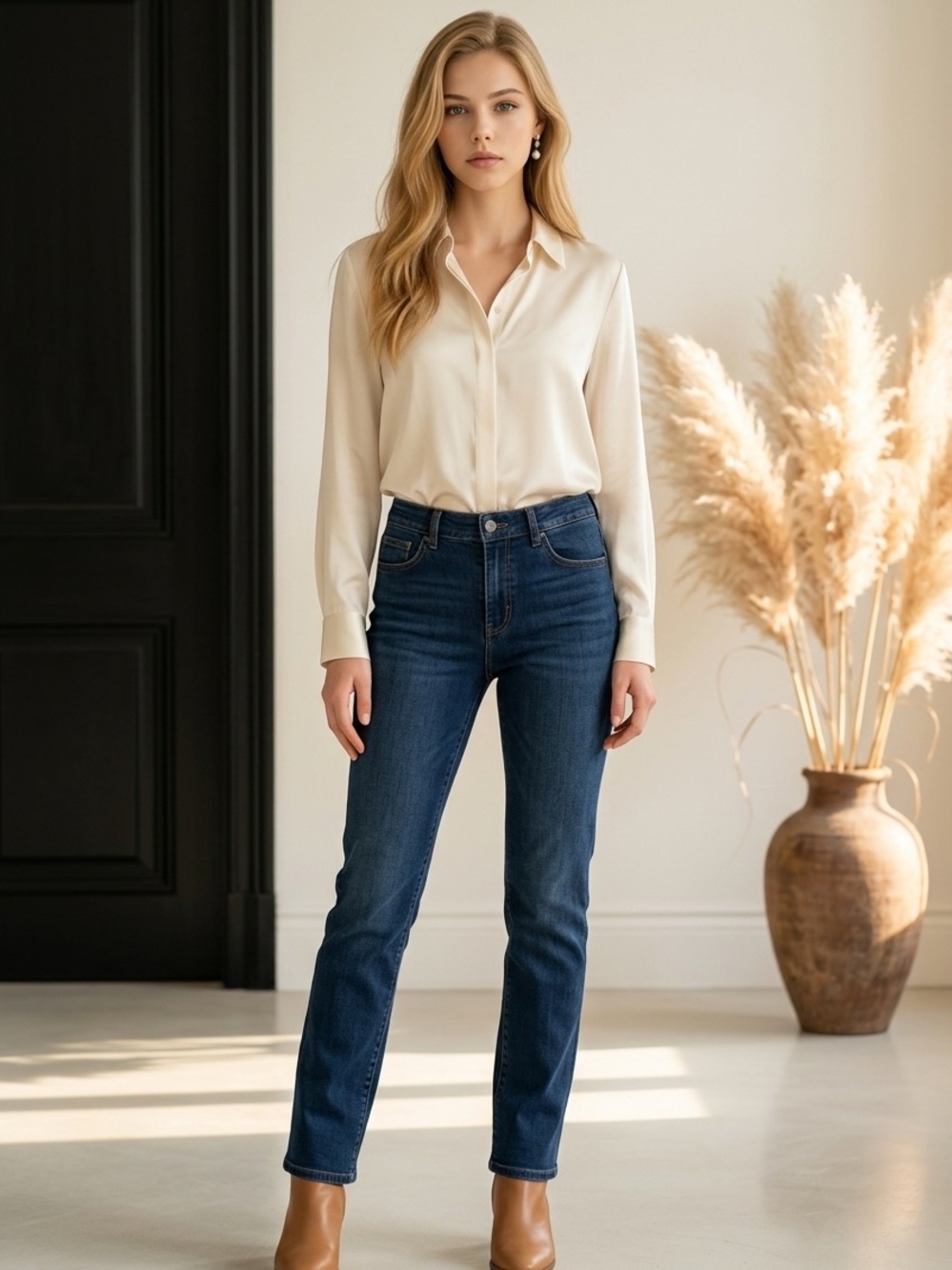 NYDJ Marilyn Straight-Leg Jeans in Dark Blue Wash LiftXTuck Technology Size 12P